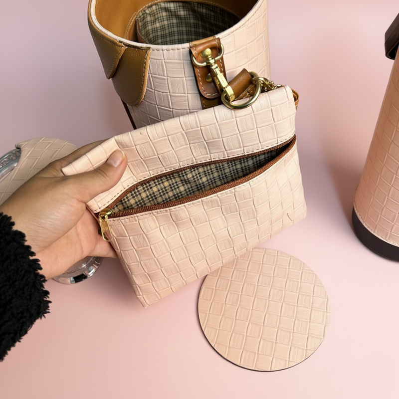 Kit Mateira Chimarrão Completo Rosa Bebê 6 Peças Premium Delicado