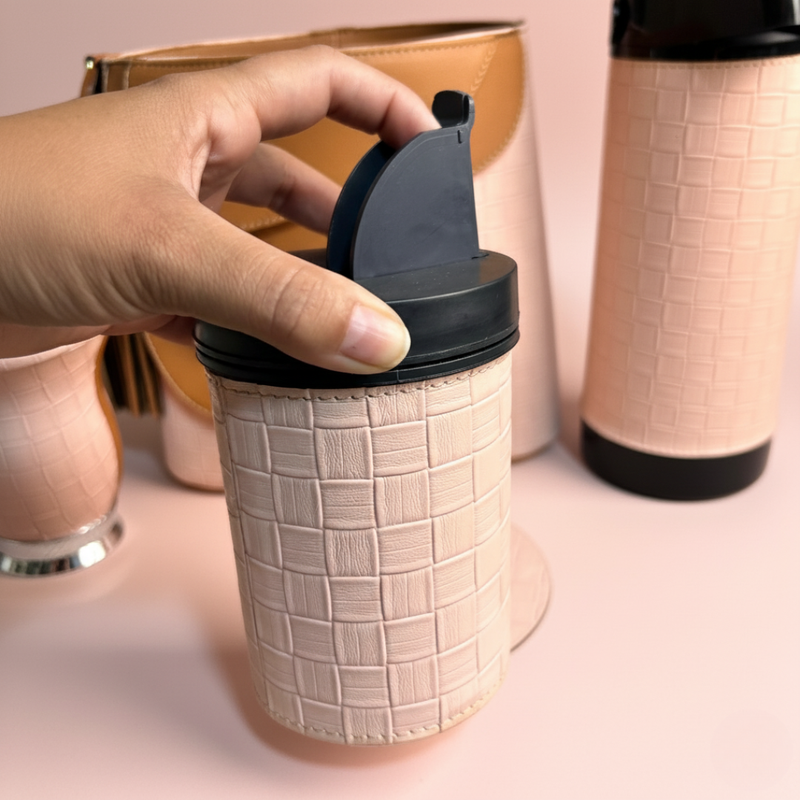 Kit Mateira Chimarrão Completo Rosa Bebê 6 Peças Premium Delicado