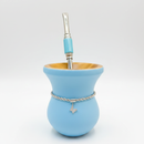 Cuia Premium Azul Tiffany com Corrente e Bomba Inox