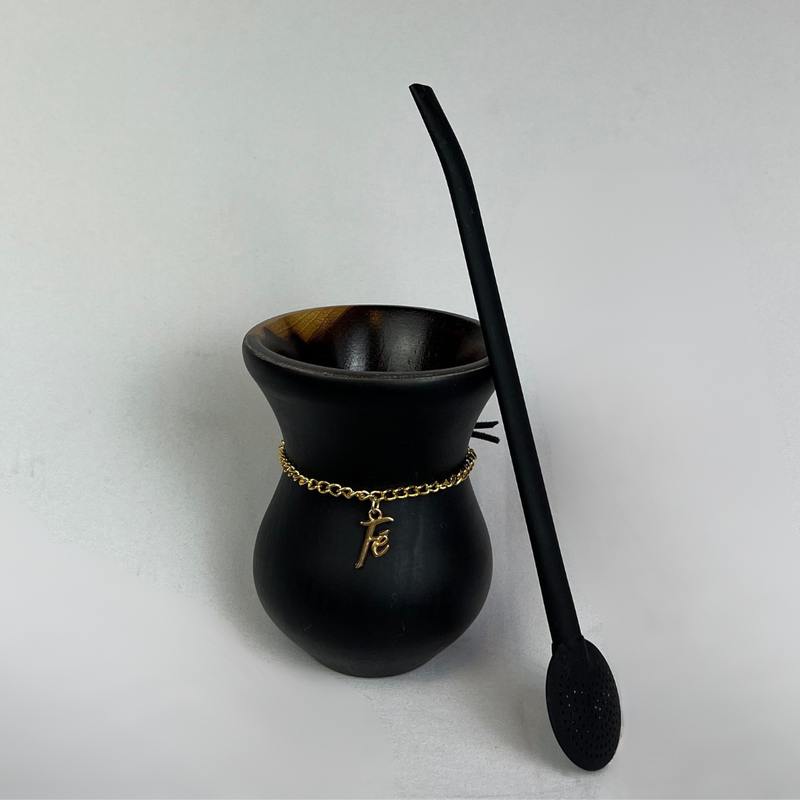 Kit Mateira Premium 5 Peças Preto Fosco com Cesta de Palha