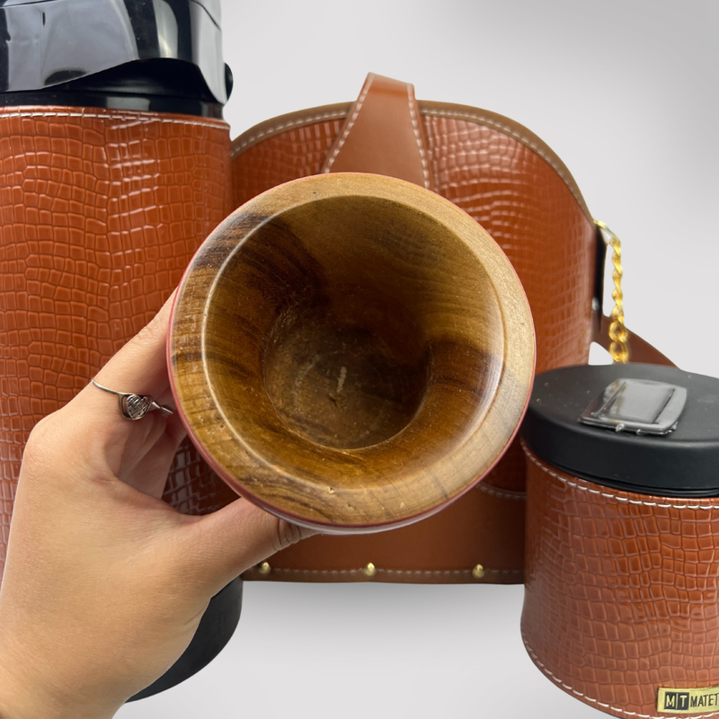 Kit Mateira Completo 5 Peças Couro Texturizado - Caramelo Premium