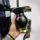 Kit Mateira Elegante 4 Peças Preto com Cuia de Porongo - Detalhes Dourados