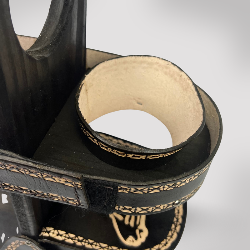 Kit Mateira Elegante 4 Peças Preto com Cuia de Porongo - Detalhes Dourados