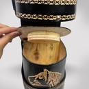 Kit Mateira Elegante 4 Peças Preto com Cuia de Porongo - Detalhes Dourados