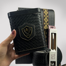 Kit Mateira Premium 6 Peças Preto Trançado - Faixa Geométrica Dourada