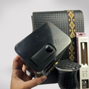 Kit Mateira Premium 6 Peças Preto Trançado - Faixa Geométrica Dourada