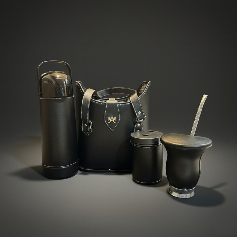 Kit Mateira Chimarrão Preto Elegante 4 Peças