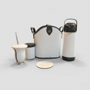 Kit Chimarrão Branco Clássico Premium 6 Peças - Térmica 1L